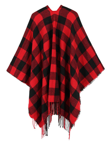 Buffalo Check Poncho - Shopmossrose